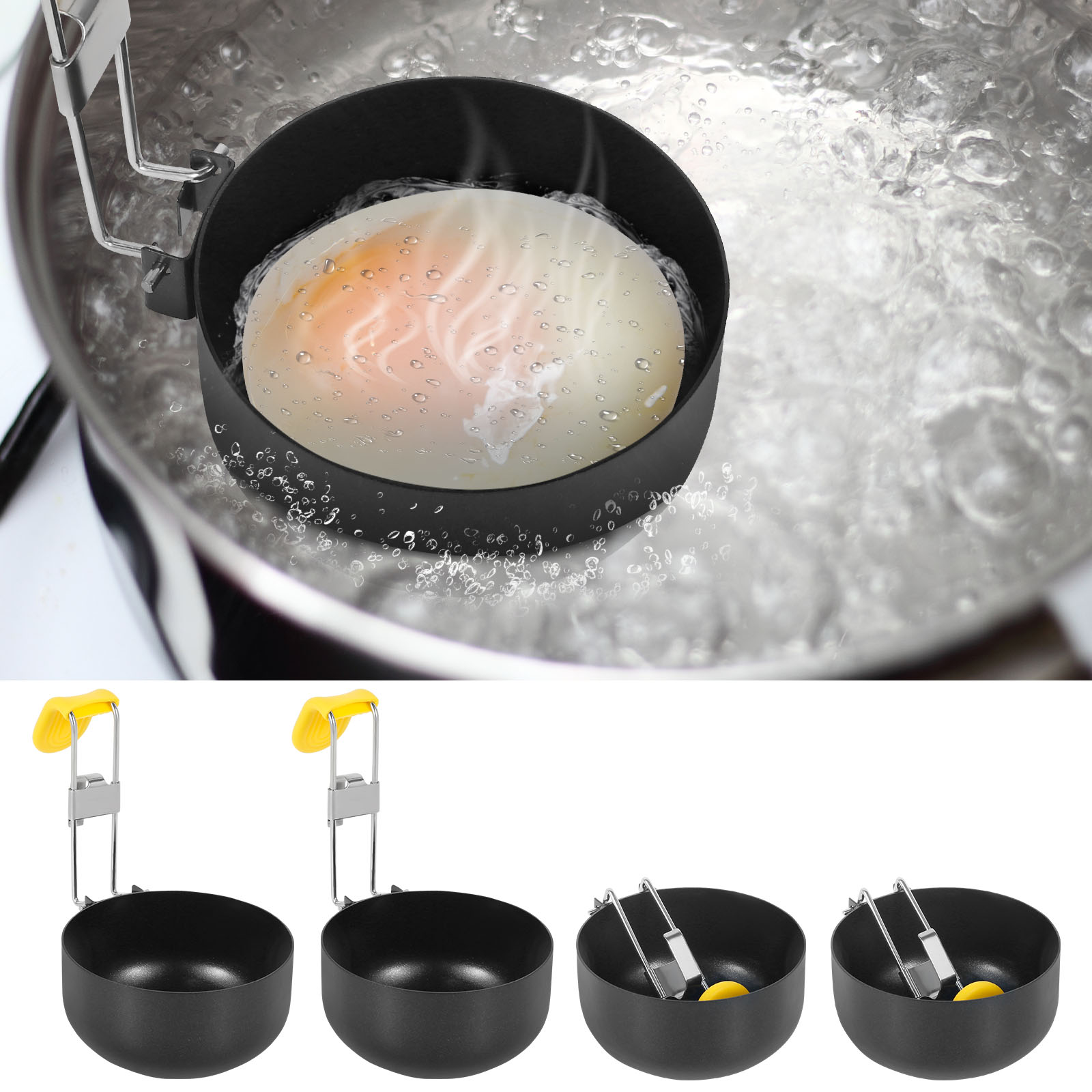 Mini Pancake Griddle - Paquete de 4 cazadores de huevos